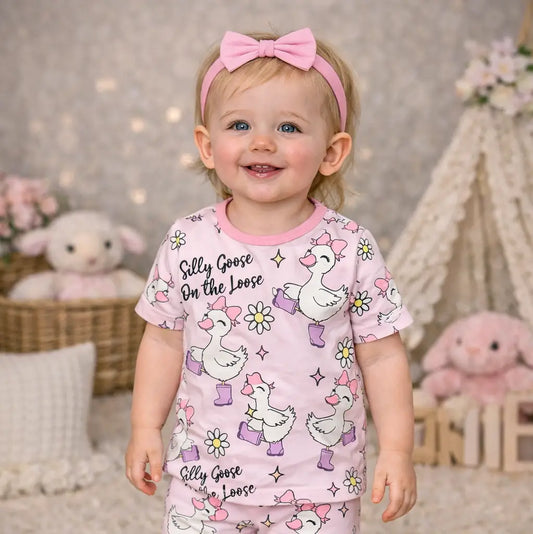Girls Silly Goose on the Loose Bamboo 2PC Set by Little Bugz Boutique