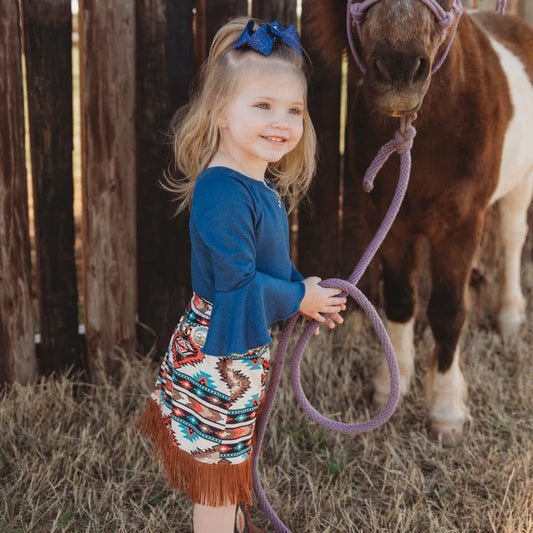 Girls Denim Bell L/S Onesie or Shirt by Shea Baby