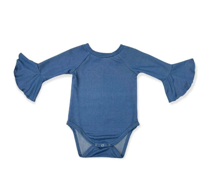 Girls Denim Bell L/S Onesie or Shirt by Shea Baby