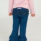 Girls Medium Wash Denim Ruffle Flare Pants by Ruffle Butts