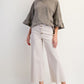 Ladies Easel Button Front Wide Leg Twill Trousers