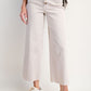 Ladies Easel Button Front Wide Leg Twill Trousers