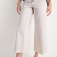 Ladies Easel Button Front Wide Leg Twill Trousers