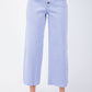 Ladies Easel Button Front Wide Leg Twill Trousers