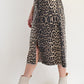 Ladies Easel Animal Print Twill Skirt - Brown