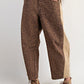 Ladies Easel Animal Print Stretch Twill Barrel Pants-Mocha