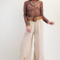 Ladies Animal Print Mesh Top by Easel-Brown