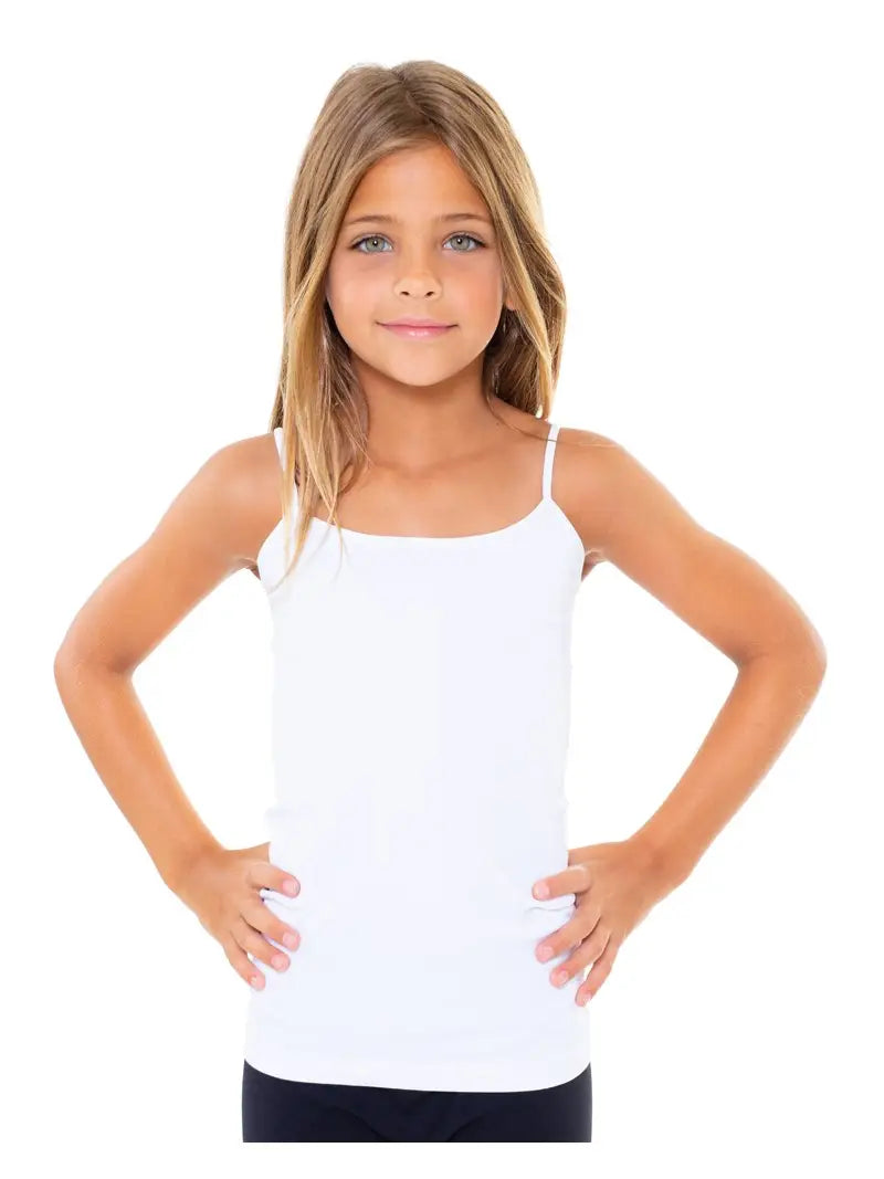 Girls White Full Camisole by Malibu Sugar