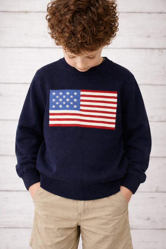 Boys Navy USA Flag Sweater by Me & Henry