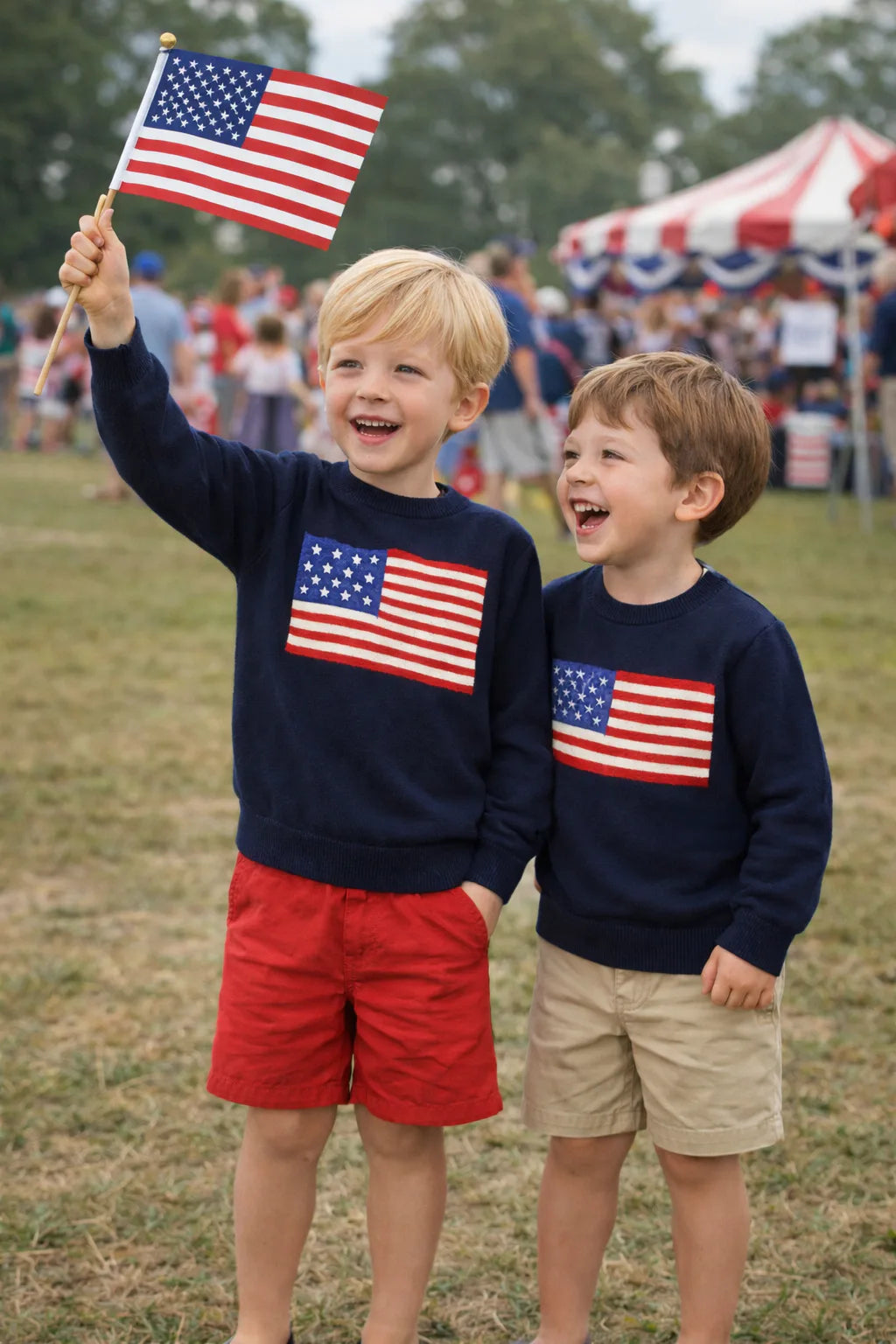 Boys Navy USA Flag Sweater by Me & Henry