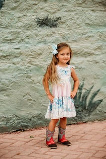 Girls Floral Frontier Ruffle Dress by Shea Baby