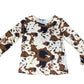Girls Brown Cowprint Bell Sleeve Shirt by Shea Baby
