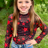 Girls Go Team Go Red and Black Mesh Top by Sterling Kreek