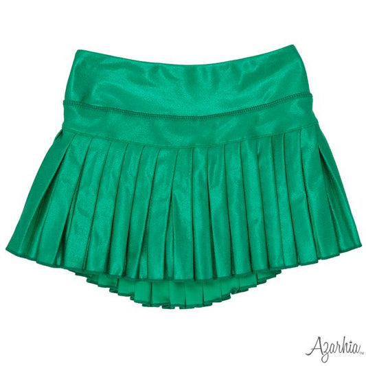 Girls Green Shimmer Mini Pleated Skort by Azarhia