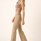 Ladies Surplice V Waist Flare Leg Pants by Mittoshop