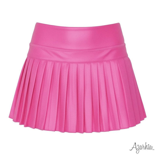 Girls Mini Pleated Skort in Hot Pink Shimmer by Azarhia