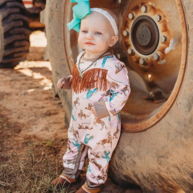 Girls Gettin' Western Long Sleeve Romper by Shea Baby