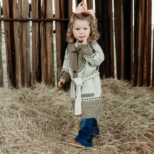 Girls Horseshoe Long Cardigan Sweater by Shea Baby
