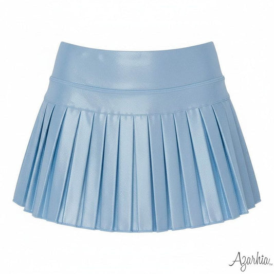 Girls Mini Pleated Skort in Light Blue Shimmer by Azarhia