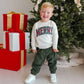 Girls Merry Tartan Patch Christmas Sweatshirt by Sweet Wink