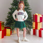 Girls Merry Tartan Patch Christmas Sweatshirt by Sweet Wink