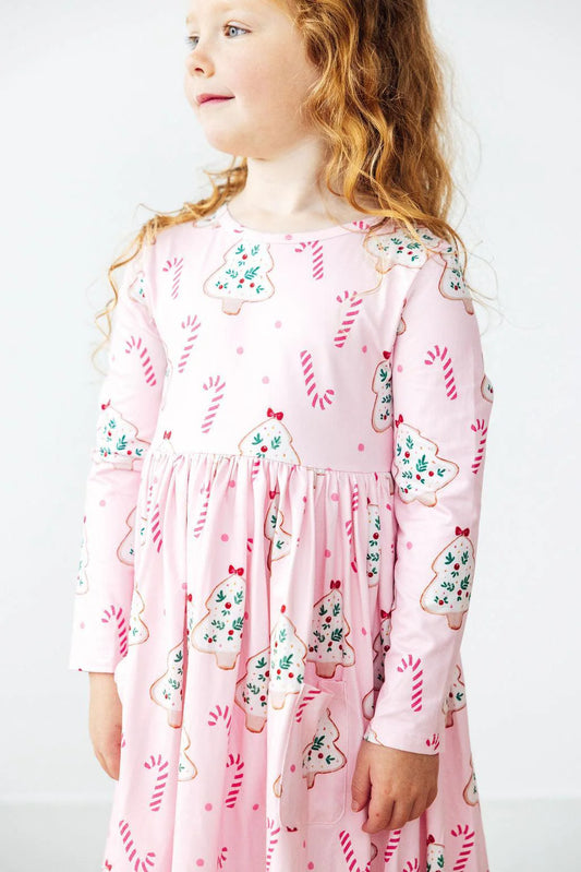 Girls Christmas Cookies L/S Pocket Twirl Dress by Mila & Rose
