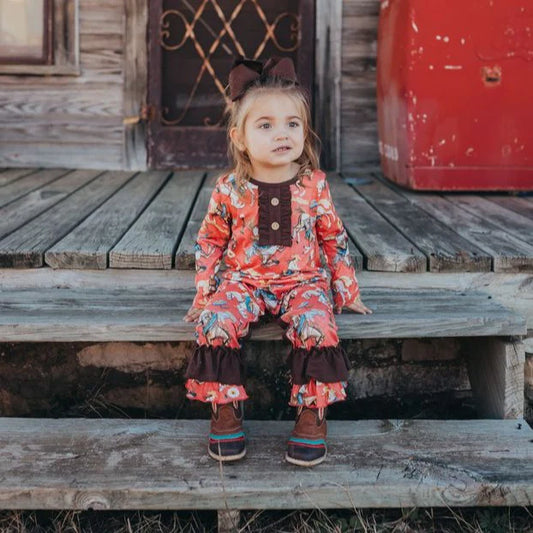 Girls Cowgirl Thing Long Sleeve Romper by Shea Baby