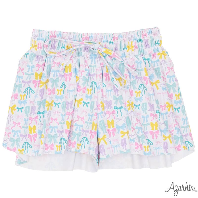 Girls Pastel Bows Butterfly Shorts by Azarhia