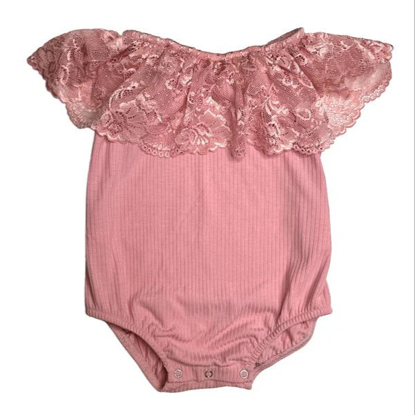 Girls Pink Lace Onesie or Shirt by Shea Baby