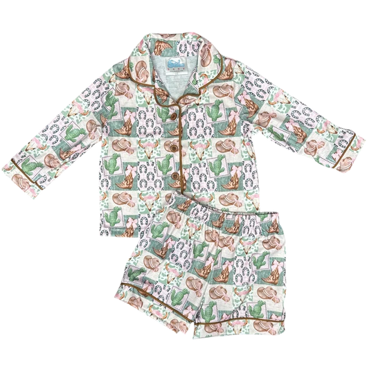 Girls Pink & Green Camo Pajamas by Shea Baby