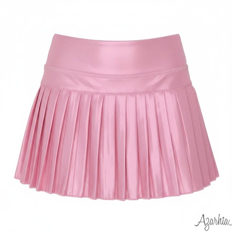 Girls Mini Pleated Skort in Pink Shimmer by Azarhia