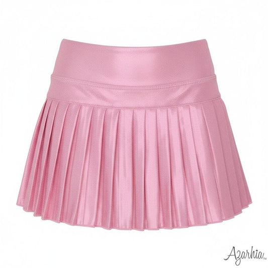 Girls Mini Pleated Skort in Pink Shimmer by Azarhia