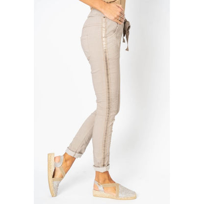 Ladies Hot Wash Ribbon Side Jeggings by Look Mode
