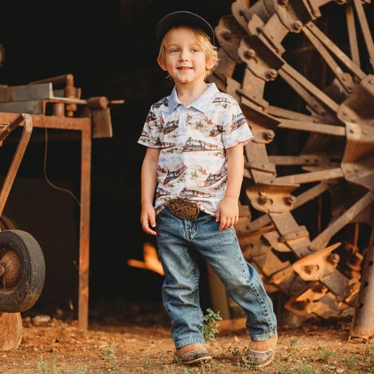 Boys Western Train Onesie or Polo by Shea Baby