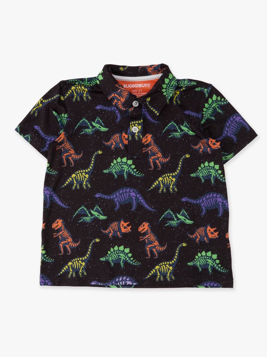 Boys Prehistoric Pals Knit S/S Performance Polo by Rugged Butts