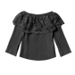 Girls Black Lace Neck Long Sleeve Onesie or Shirt by Shea Baby