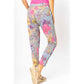 Ladies Ribbon Flower Print Jeggings by Look Mode-Blue Jean