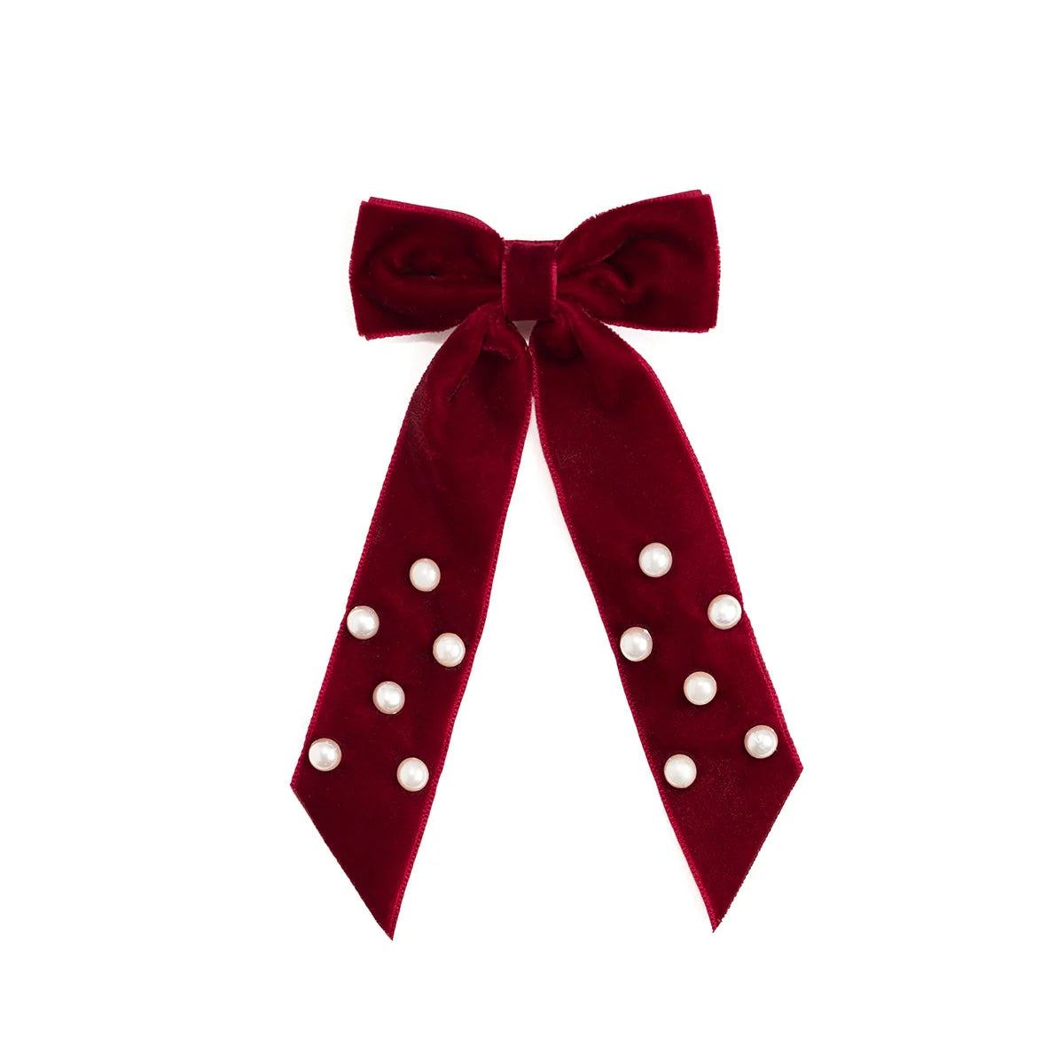 Ruby Red Velvet Coquette Bow Clip by Sweet Wink