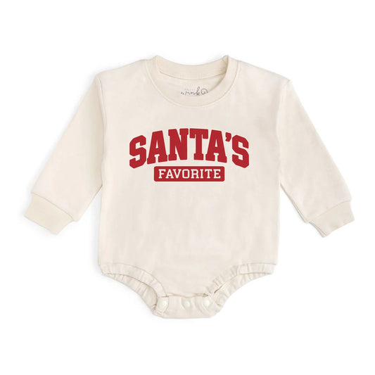 Boys Santa's Favorite Puff Ink Christmas L/S Romper by Sweet Wink