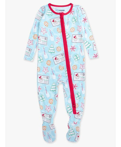 Boys Santa Sweets 1 Pc Footie Pjs or Pajama Set by RuffleButts