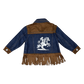 Girls Denim & Suede Fringe Jacket by Shea Baby