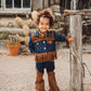 Girls Denim & Suede Fringe Jacket by Shea Baby