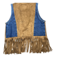Girls Denim & Suede Fringe Vest by Shea Baby