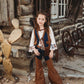 Girls Denim & Suede Fringe Vest by Shea Baby