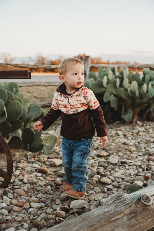 Boys Desert Cowboy Fleece Zip Up by Shea Baby