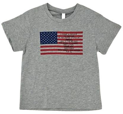 Girls Grey American Flag Pledge T-Shirt by ML Kids
