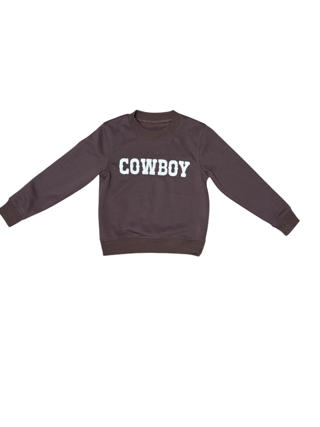 Boys Cowboy Brown Pullover by Shea Baby