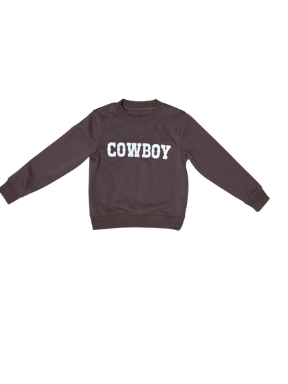 Boys Cowboy Brown Pullover by Shea Baby