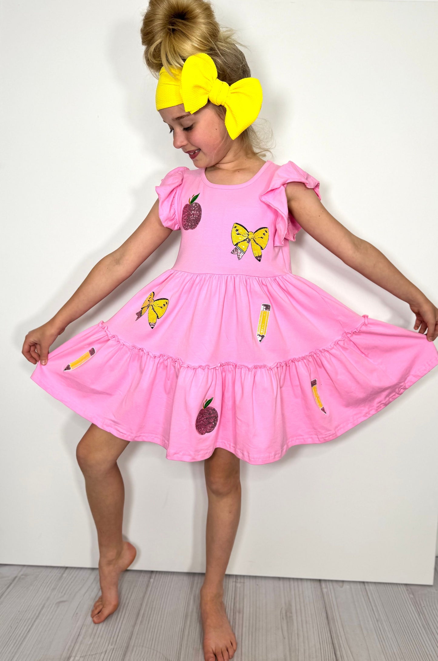 Girls Teacher's Pet Sequin Dress by Clover Cottage