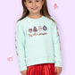 Girls Sequin Tis The Season Mint Holly Top by Azarhia